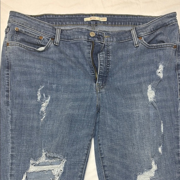 Denim - Levi’s Women's Blue Distressed Boyfriend Jeans